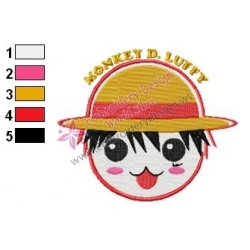 Monkey Luffy One Piece Embroidery Design
